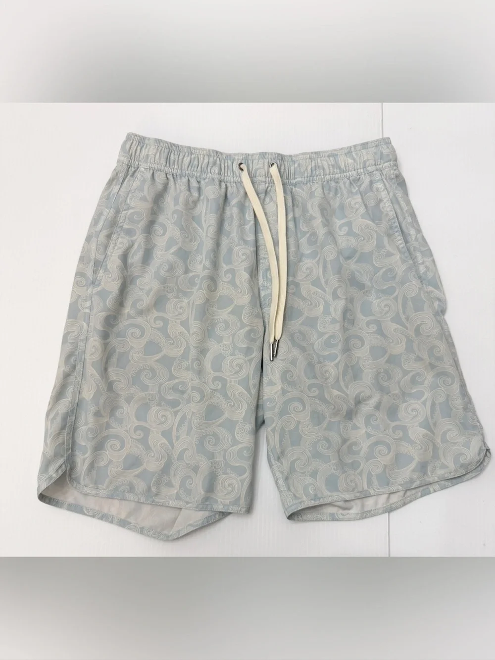 Fair Harbor Light Blue Tidal Wave Swim Short Trunks - M